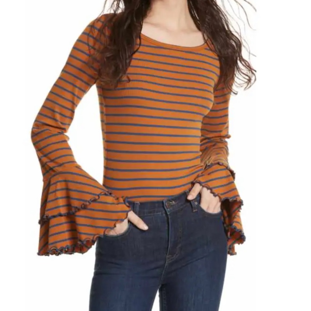We The Free “Good Find” Ribbed Bell-Sleeve top